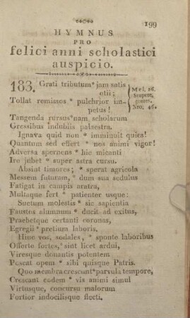 Hymnus Pro felici anni scholastici auspicio.