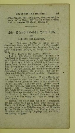 Die Skandinavische Halbinsel, oder Schweden und Norwegen