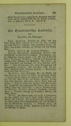 Die Skandinavische Halbinsel, oder Schweden und Norwegen