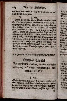 Sechstes Capittel Von der Sonne besonders, und der durch ihre Bewegung bestimmten geographischen Abtheilung der Erde