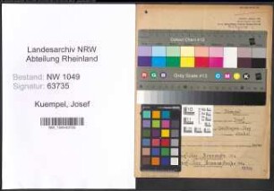 Entnazifizierung Josef Kuempel , geb. 19.06.1895 (Postbeamter)