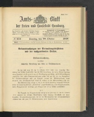 No. 253, 20. Oktober 1918