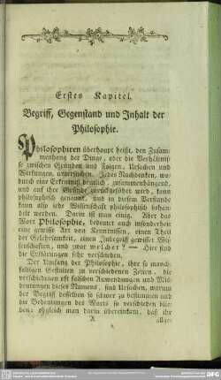 Erstes Kapitel. Begriff, Gegenstand und Inhalt der Philosophie
