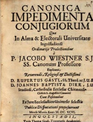 Canonica Impedimenta Conjugiorum