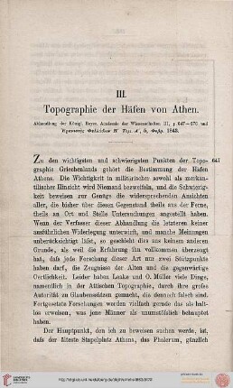 Kapitel III: Topographie der Häfen von Athen