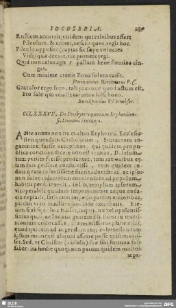 CCLXXXVII. De Presbytero quodam Erphordiensi, Domino Stutzero