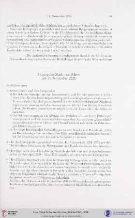 Sitzung der Math.-nat. Klasse am 11. November 2000