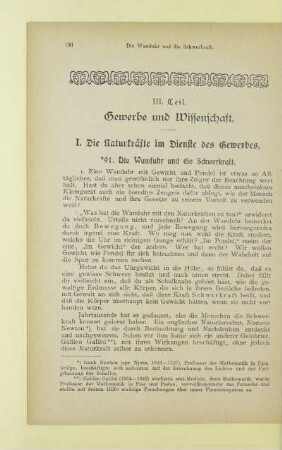 III. Teil. Gewerbe und Wissenschaft