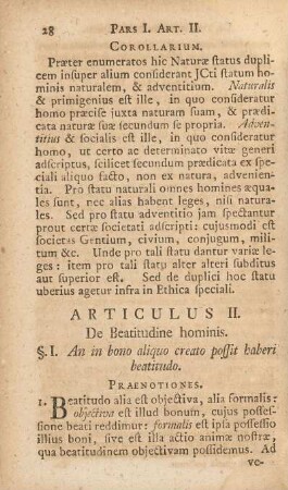 Articulus II. De Beatitudine hominis