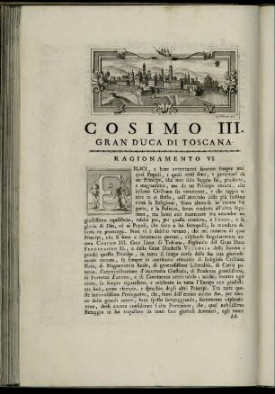 Cosimo III. Gran Duca Di Toscana. Ragionamento VI.