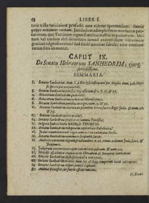 Caput IX. De Senatu Hebraeorum Sanhedrim, eiusq[ue] iuris dictione.
