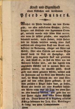 Kraft und Eigenschaft eines köstlichen und berühmten Pferd-Pulvers
