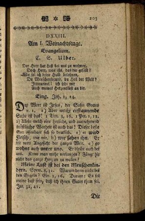 DXXIII. Am I. Weinachtstage. Evangelium.
