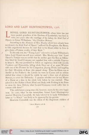 Lord and Lady Huntingtower, 1706