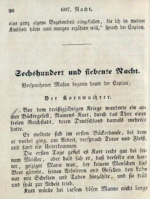 Sechshundert und siebente Nacht