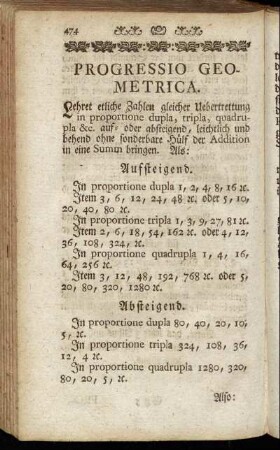Progressio geometrica.
