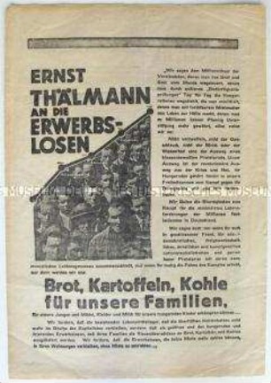 Programmatischer Wahlaufruf der Kommunistischen Partei Deutschlands anlässlich der Reichstagswahl 1933