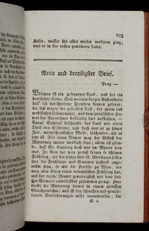 Neun und dreyßigster Brief. Prag