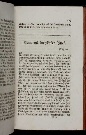 Neun und dreyßigster Brief. Prag