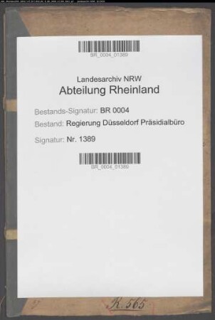 Nachforschung nach Archivalien betr. den Flamersheimer Wald und die Tomberger Güter