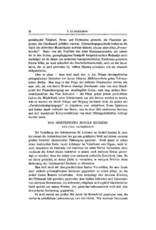 Das Geisteswerk Rudolf Euckens