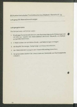Lehrgang 09: Materialberechnungen