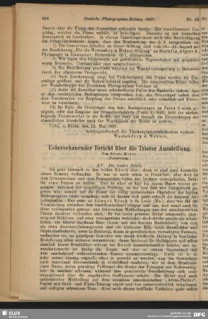Ueberschauender Bericht über die Trierer Ausstellung