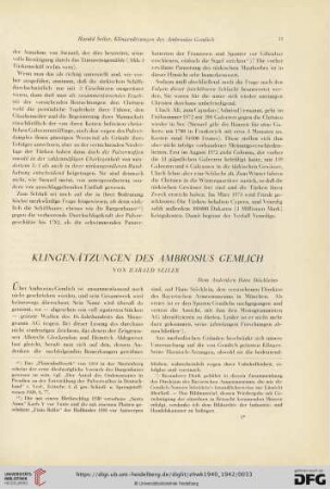 Neue Folge 7: KLingen ätzungen des Ambrosius Demlich