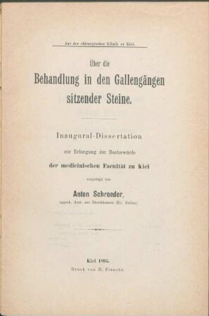 Über die Behandlung in der Gallengängen sitzender Steine
