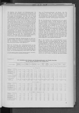 Tabelle 2: Die Umverteilung der Erwerbs- und Vermögenseinkommen der Privaten Haushalte und der Private Verbrauch in den Ländern 1970