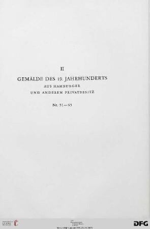 Gemälde des 19. Jahrhunderts. Aus Hamburger und anderem Privatbesitz (Nr. 51-65)