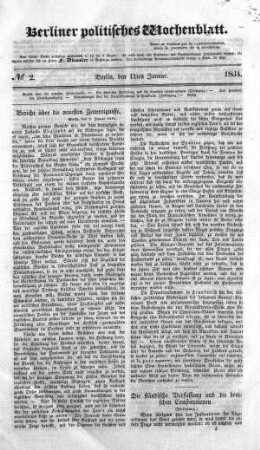 No 2, 11. Januar 1834
