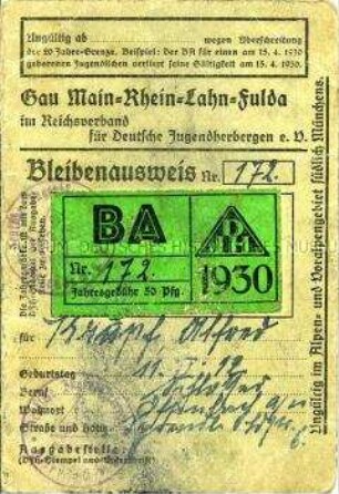 Dienstausweis für einen Beauftragten für erste Hilfe