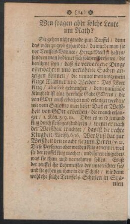 Wen fragen aber solche Leute um Rath?