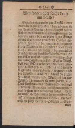 Wen fragen aber solche Leute um Rath?