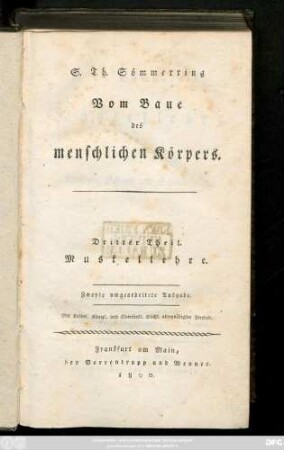 Theil 3: Muskellehre oder von den Muskeln, Sehnen und Schleimsäcken