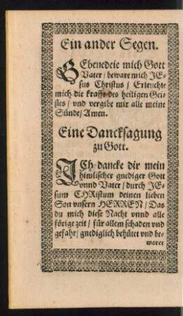 Eine Dancksagung zu Gott.