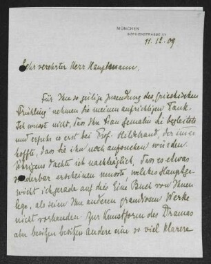 Brief von Annette Kolb an Gerhart Hauptmann