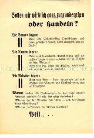Propagandaflugblatt der KPD Bayern zu den Wahlen zur Verfassungsgebenden Versammlung