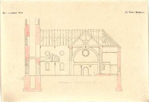 Gärtner, Friedrich von; Heilsbronn; Münsterkirche - Längsschnitt