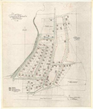 Gsaenger, Gustav; Moosburg - Oberes Gereuth (Bayern); Siedlung - Erweiterung des Bebauungsplans vom 20. September 1949 (Lageplan)