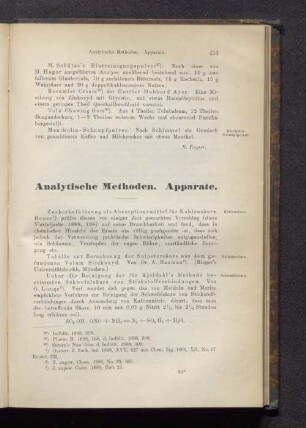 Analytische Methoden. Apparate