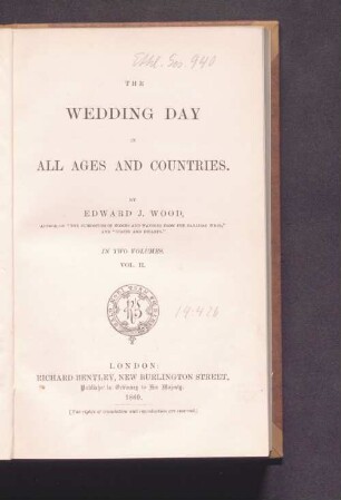 Vol. 2: The wedding day in all ages and countries