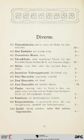 Diverse (Nr. 823-834a)