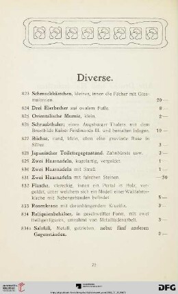 Diverse (Nr. 823-834a)