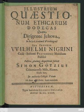 Illustrium Quaestionum Ethicarum Dodecas