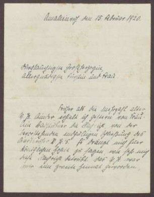 Schreiben von Elisabeth von Esebeck an Großherzogin Luise von Baden; Auflösung des Karlsruher V.K.'s
