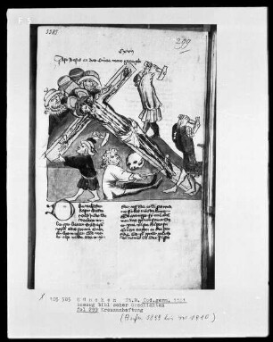 Auszug biblischer Geschichten — Kreuzanheftung, Folio 299recto