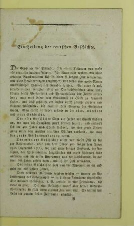 Eintheilung der teutschen Geschichte