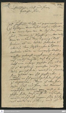 Brief von August Hermann Francke an [Georg August Samuel v. Nassau-Idstein].
